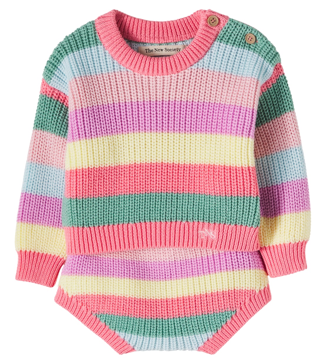 Bébé – Ensemble Canela pull et short en coton à rayures | The New Society