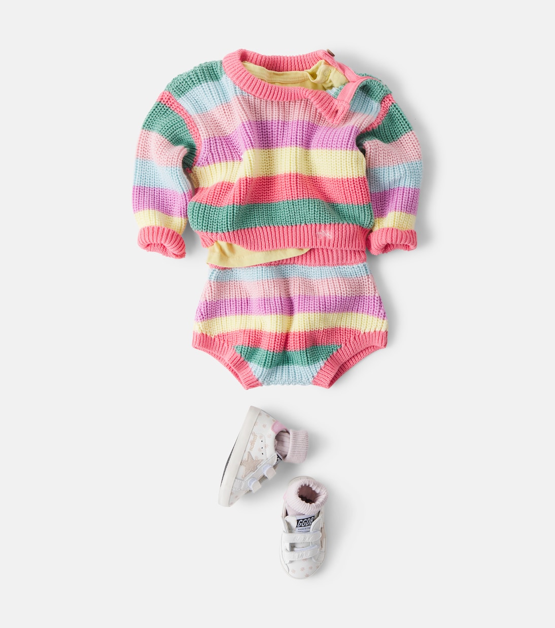 Bébé – Ensemble Canela pull et short en coton à rayures | The New Society