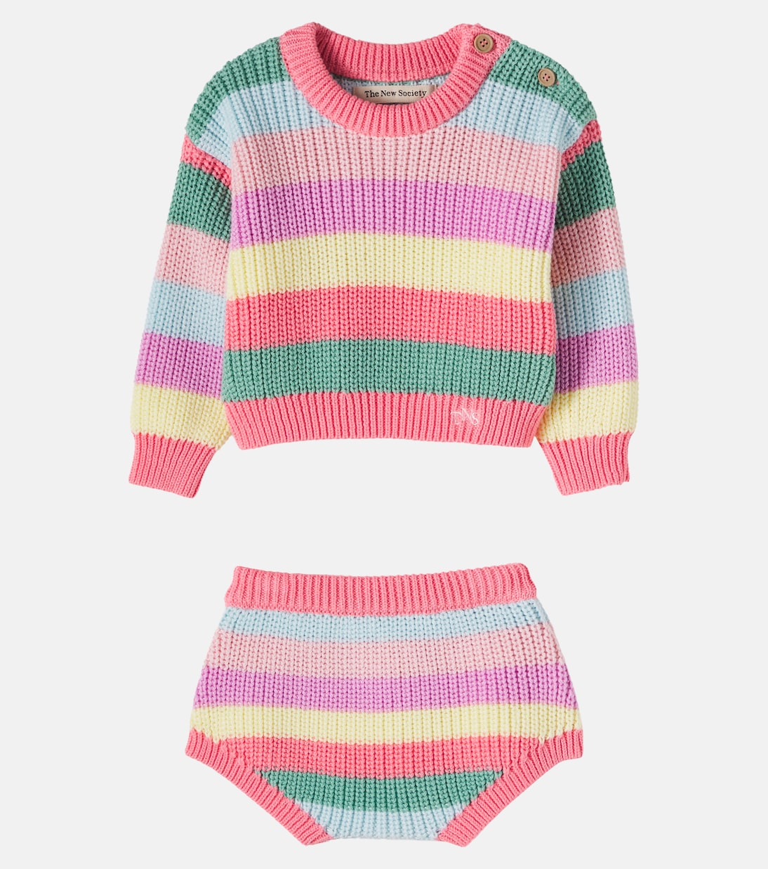 Bébé – Ensemble Canela pull et short en coton à rayures | The New Society