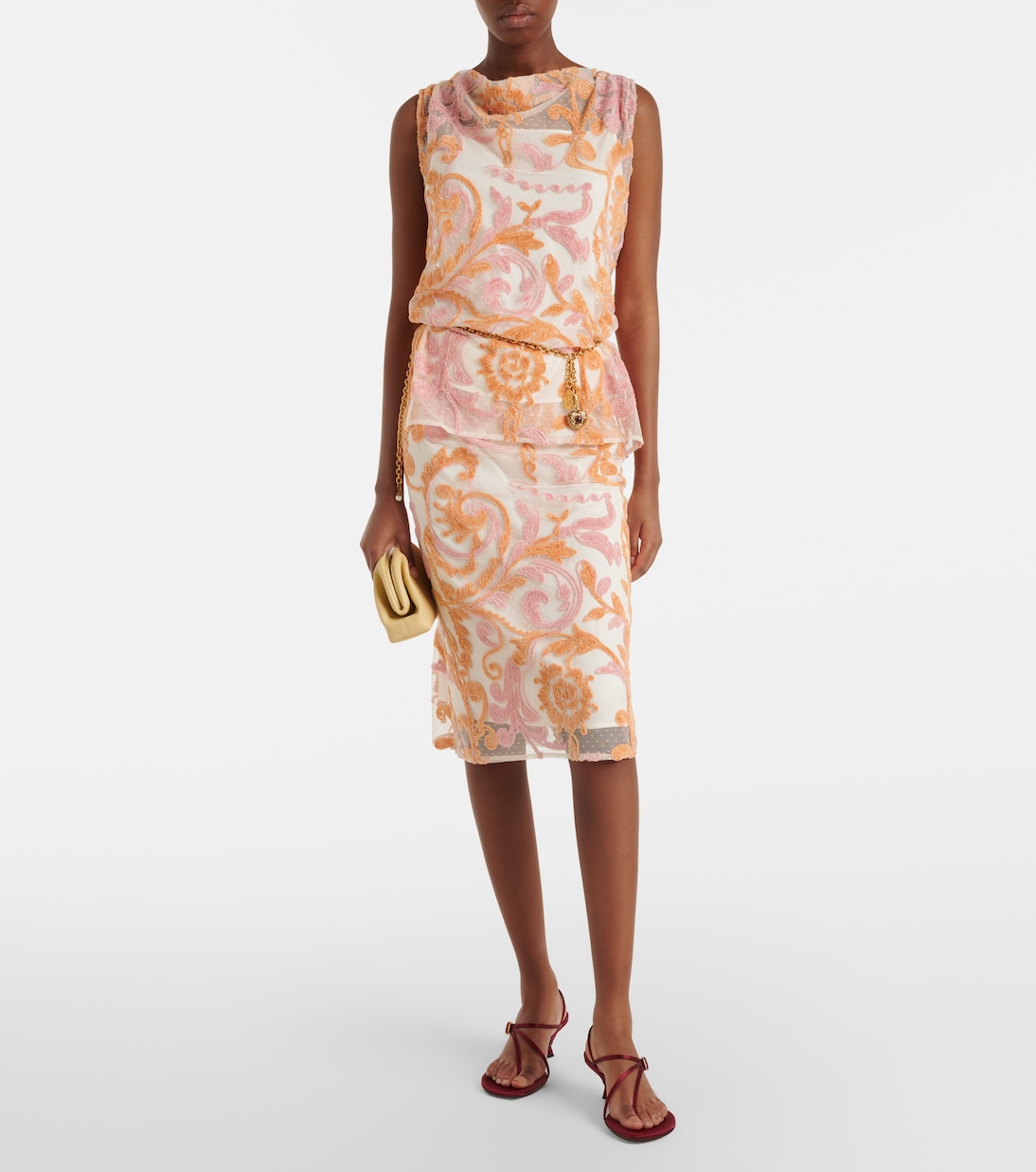 Embroidered point d'esprit top | Xu Zhi