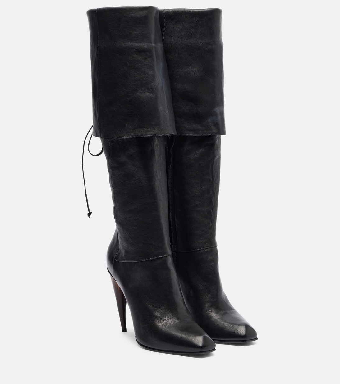 Horn Heel leather knee-high boots | McQueen