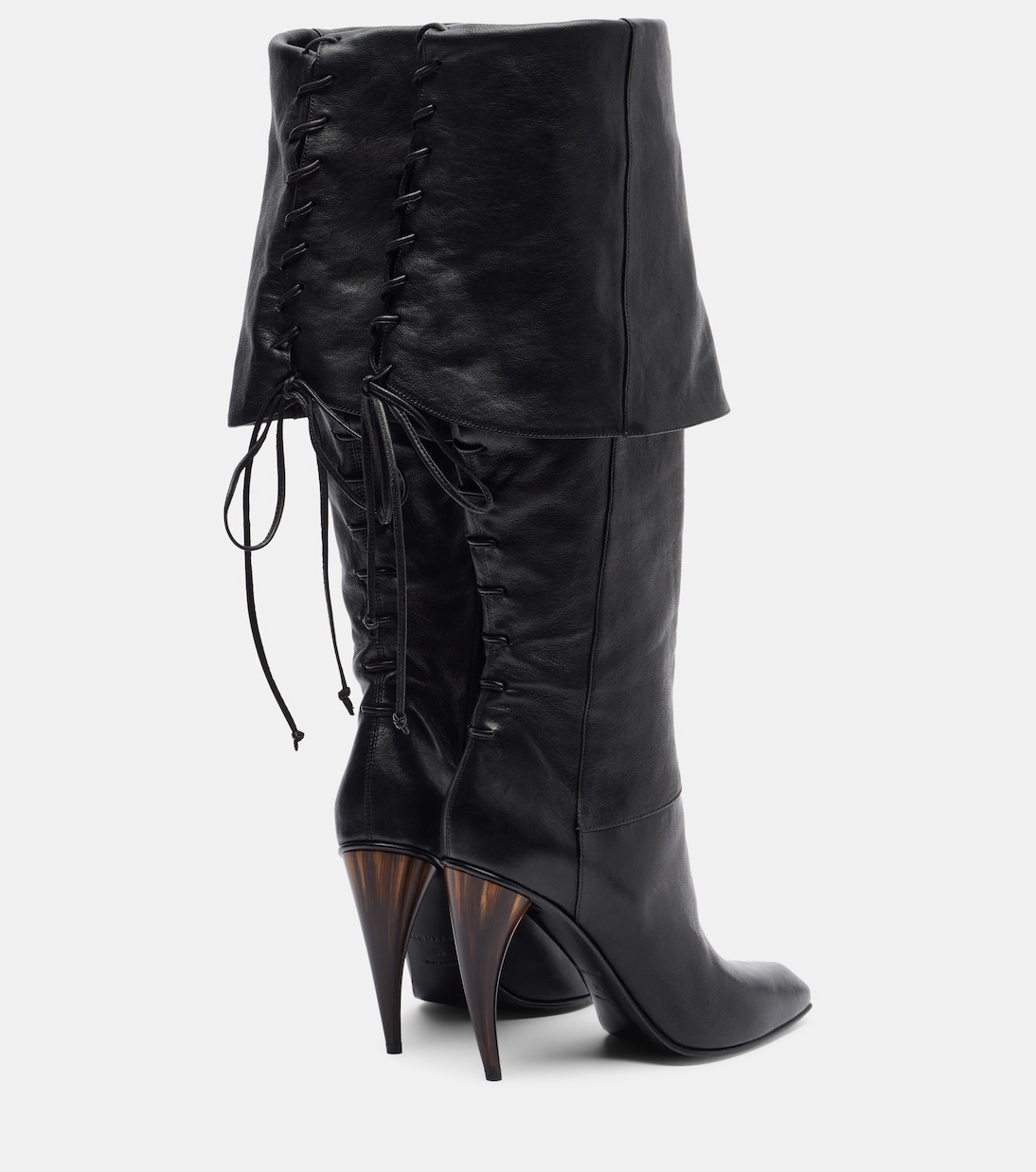Horn Heel leather knee-high boots | McQueen