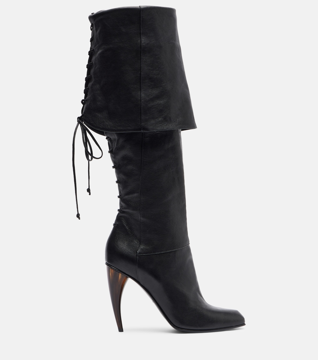 Horn Heel leather knee-high boots | McQueen