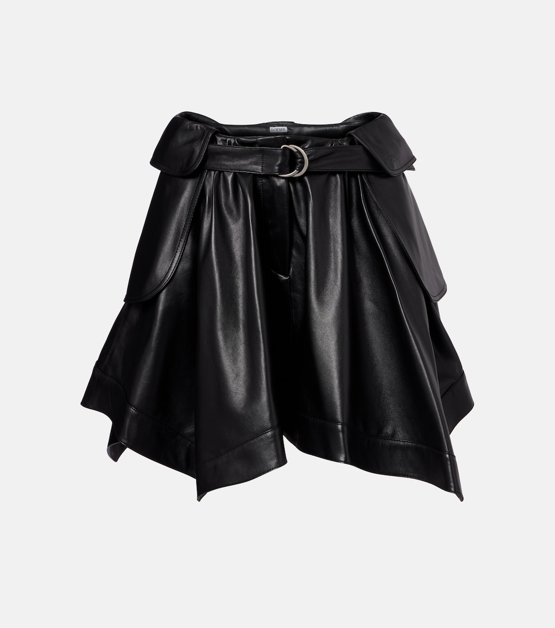 Double L belted leather miniskirt | Loewe