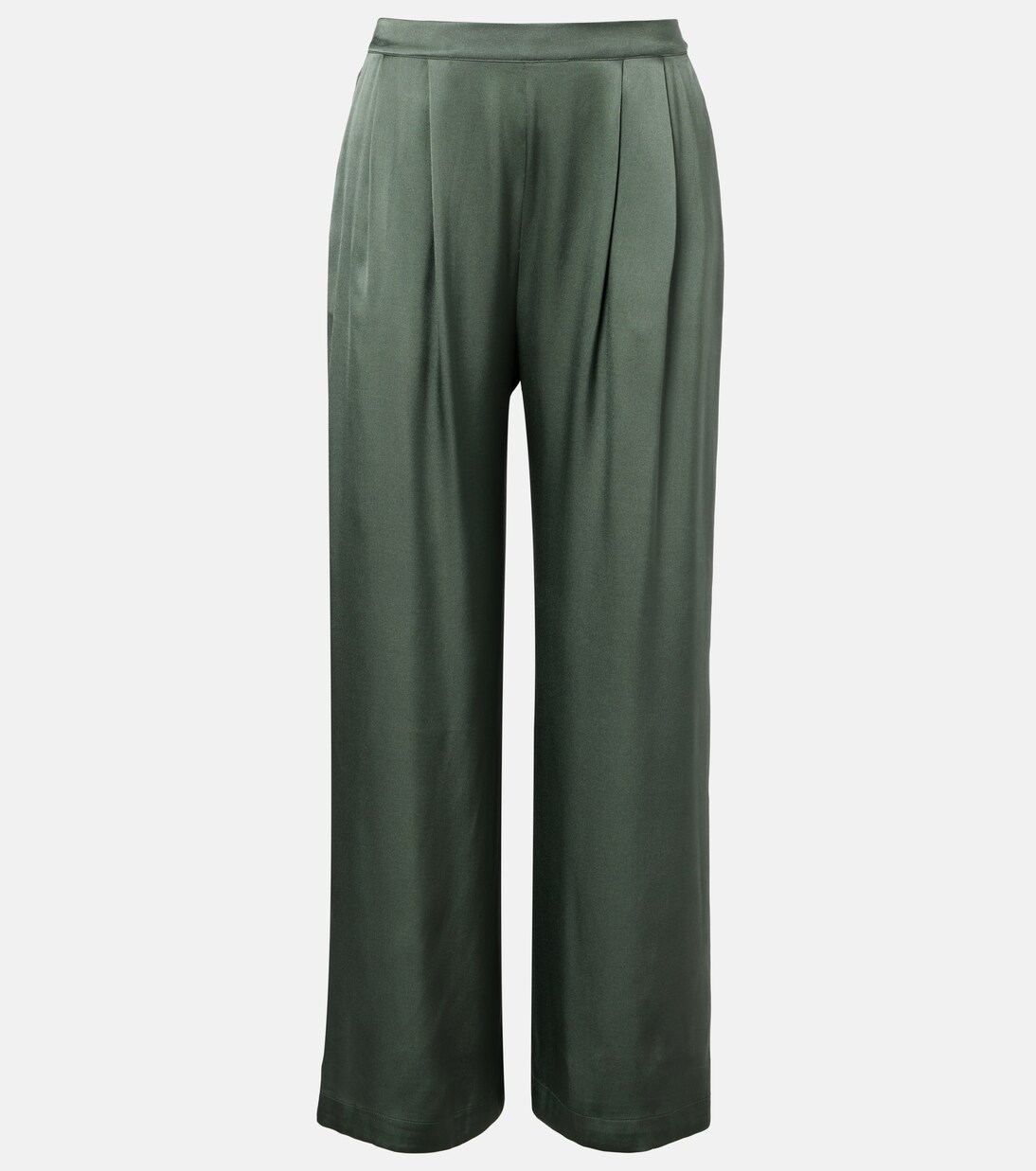 Isola pleated silk twill wide-leg pants | Asceno