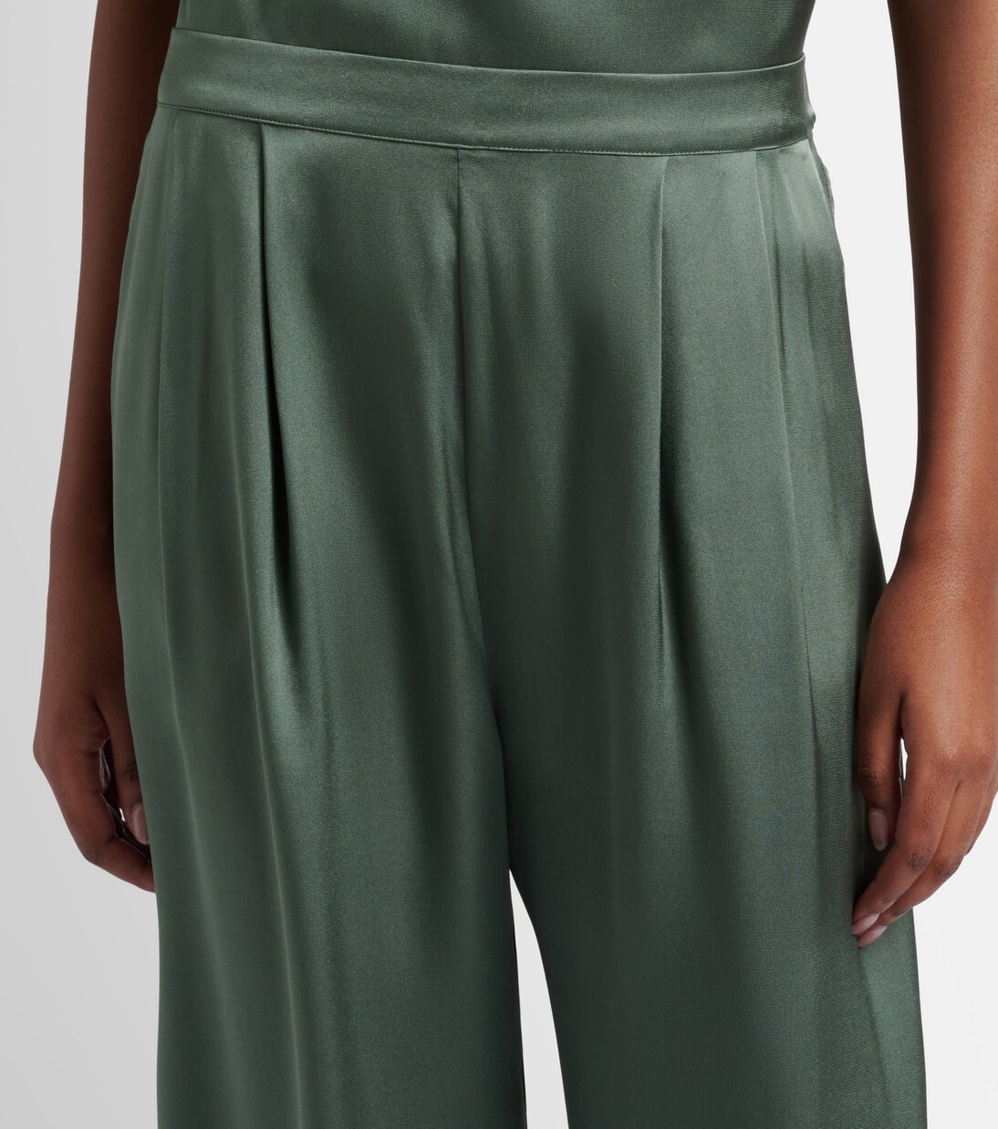 Isola pleated silk twill wide-leg pants | Asceno