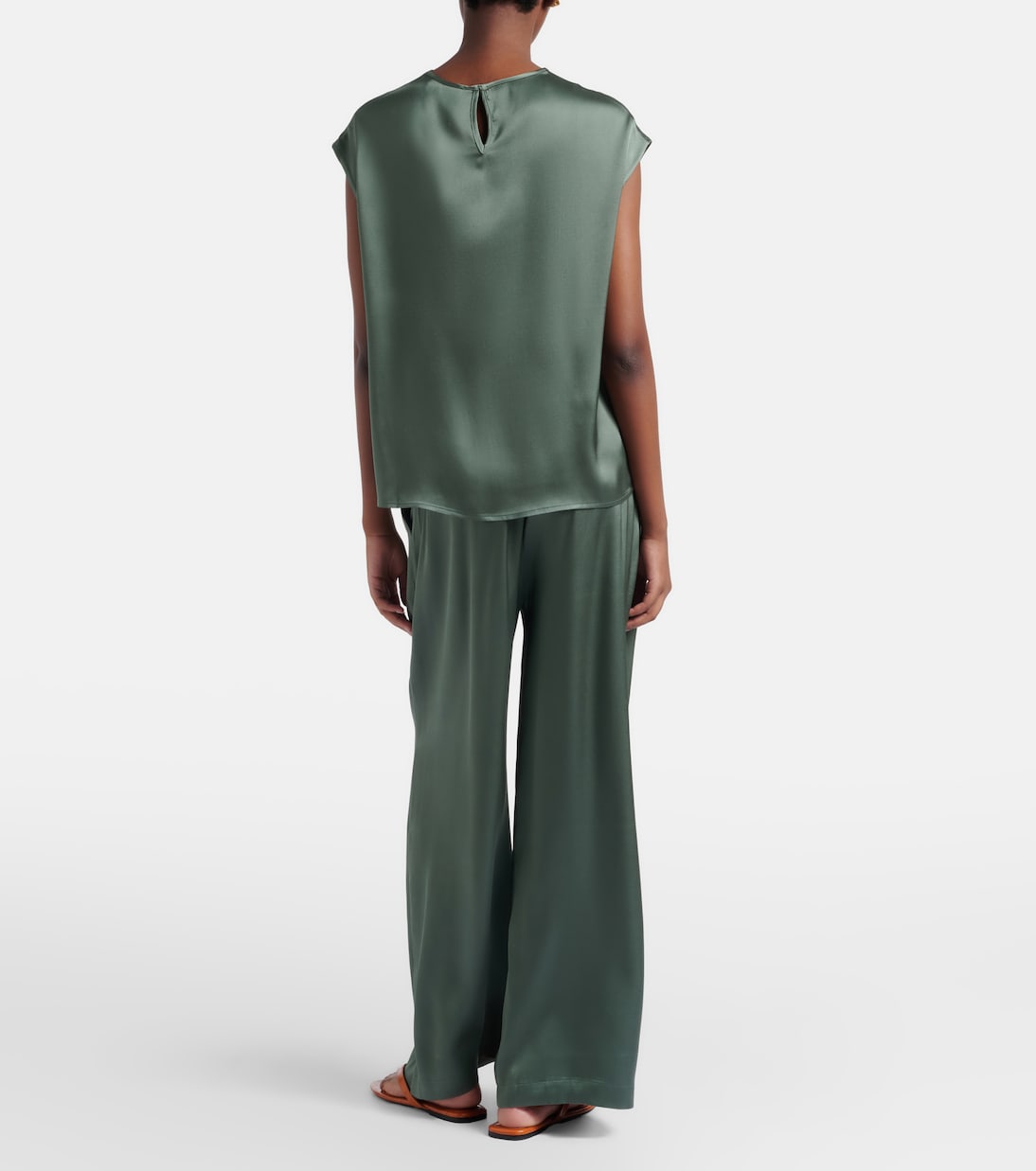 Isola pleated silk twill wide-leg pants | Asceno