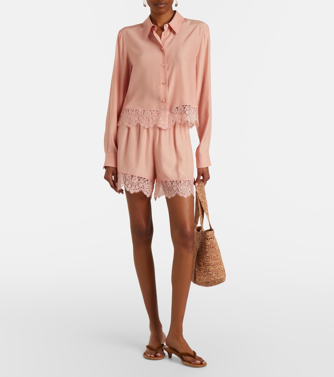 Lace-trimmed silk shorts | Stella McCartney
