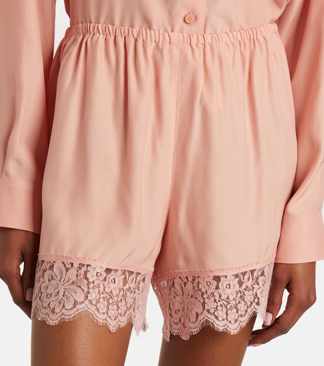 Lace-trimmed silk shorts | Stella McCartney