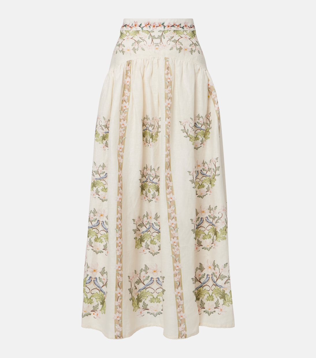 Curua floral linen midi skirt | Agua by Agua Bendita
