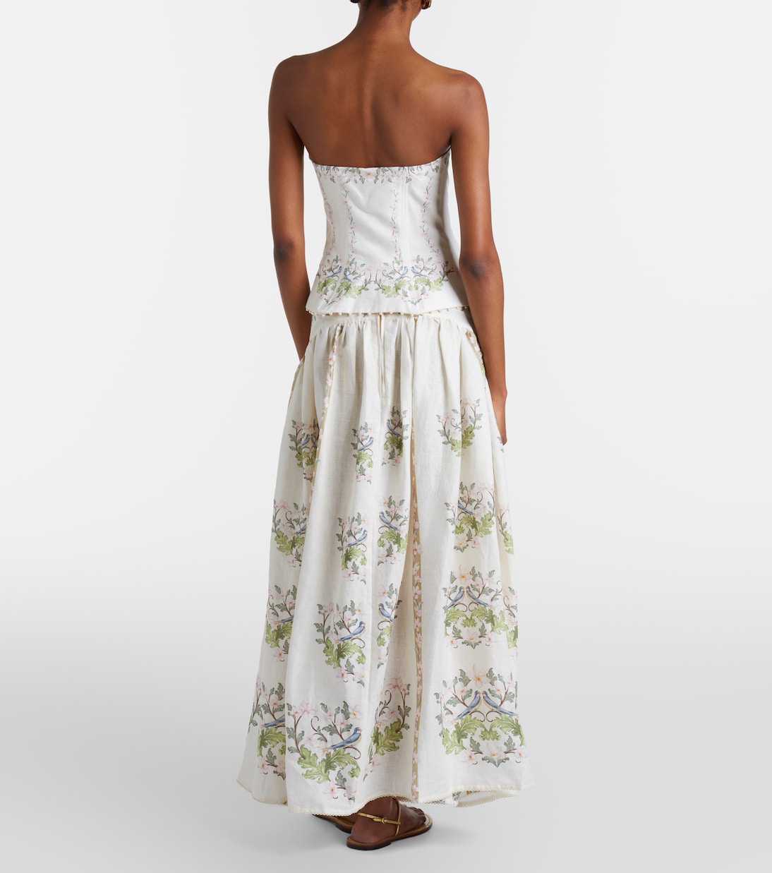Curua floral linen midi skirt | Agua by Agua Bendita