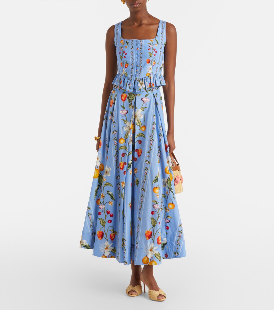 Delta印花棉质加长半身裙 | Agua by Agua Bendita