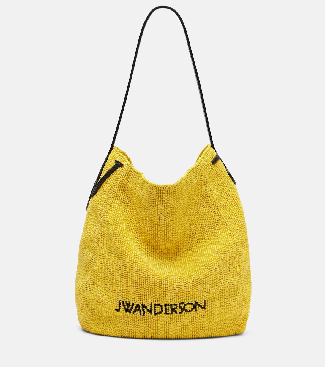 Bulb Small beaded leather-trimmed shoulder bag | JW Anderson