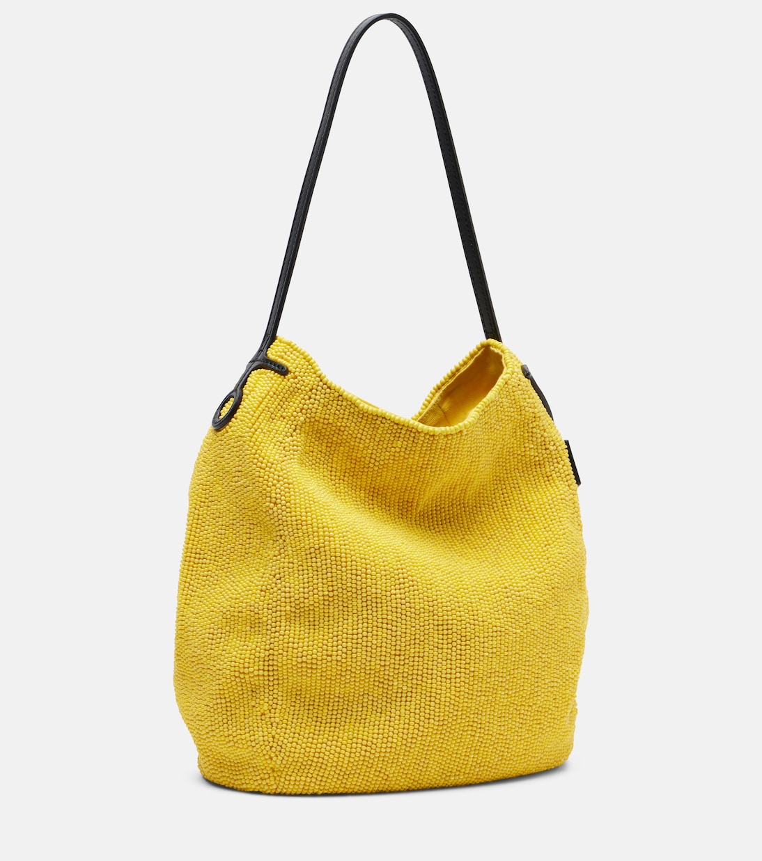 Bulb Small beaded leather-trimmed shoulder bag | JW Anderson