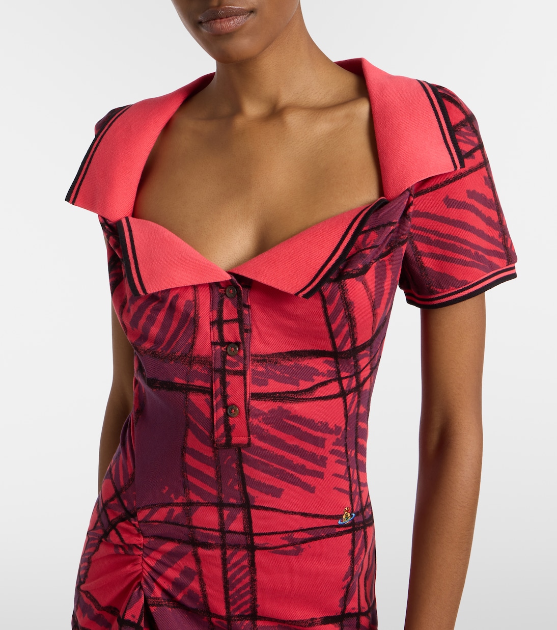 Long Monday checked cotton polo dress | Vivienne Westwood