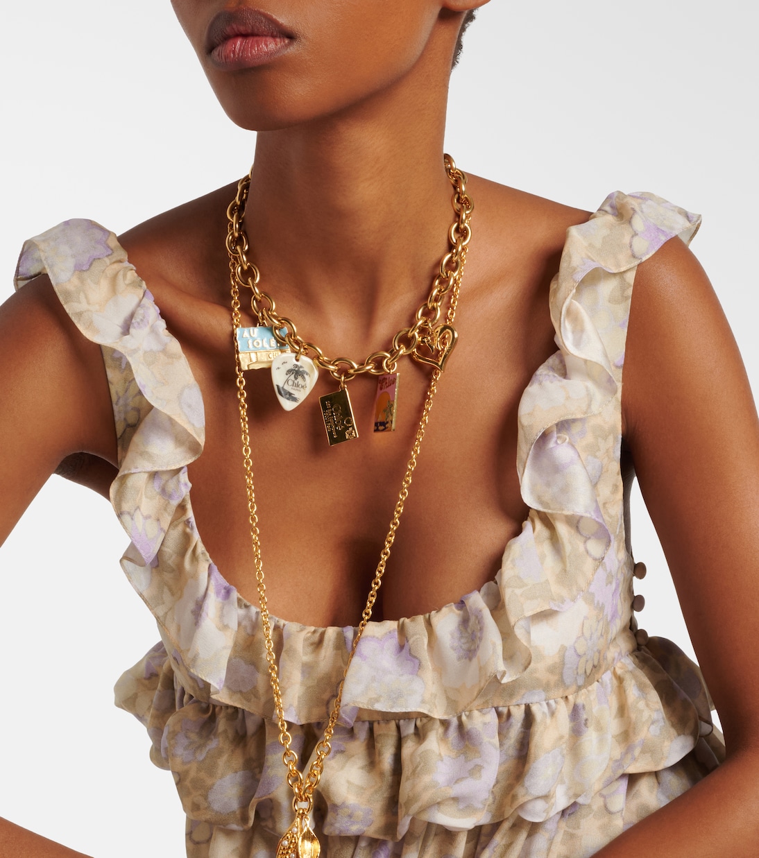 Postcards embellished necklace | Chloé