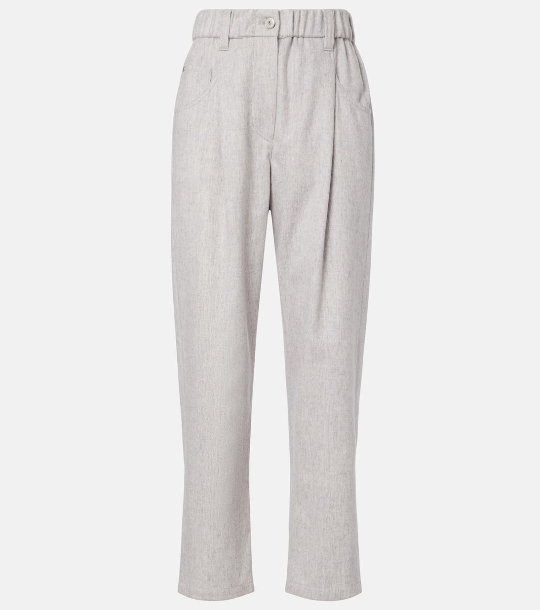 Pantalones tapered de lana con cuentas Monili | Brunello Cucinelli