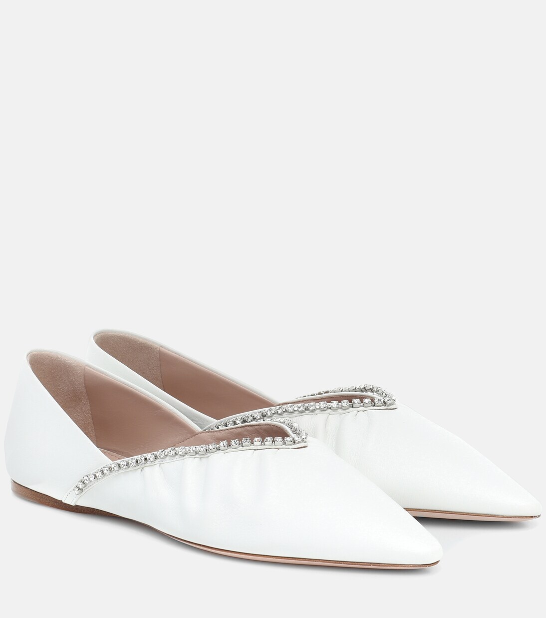 Verzierte Ballerinas aus Leder | Miu Miu