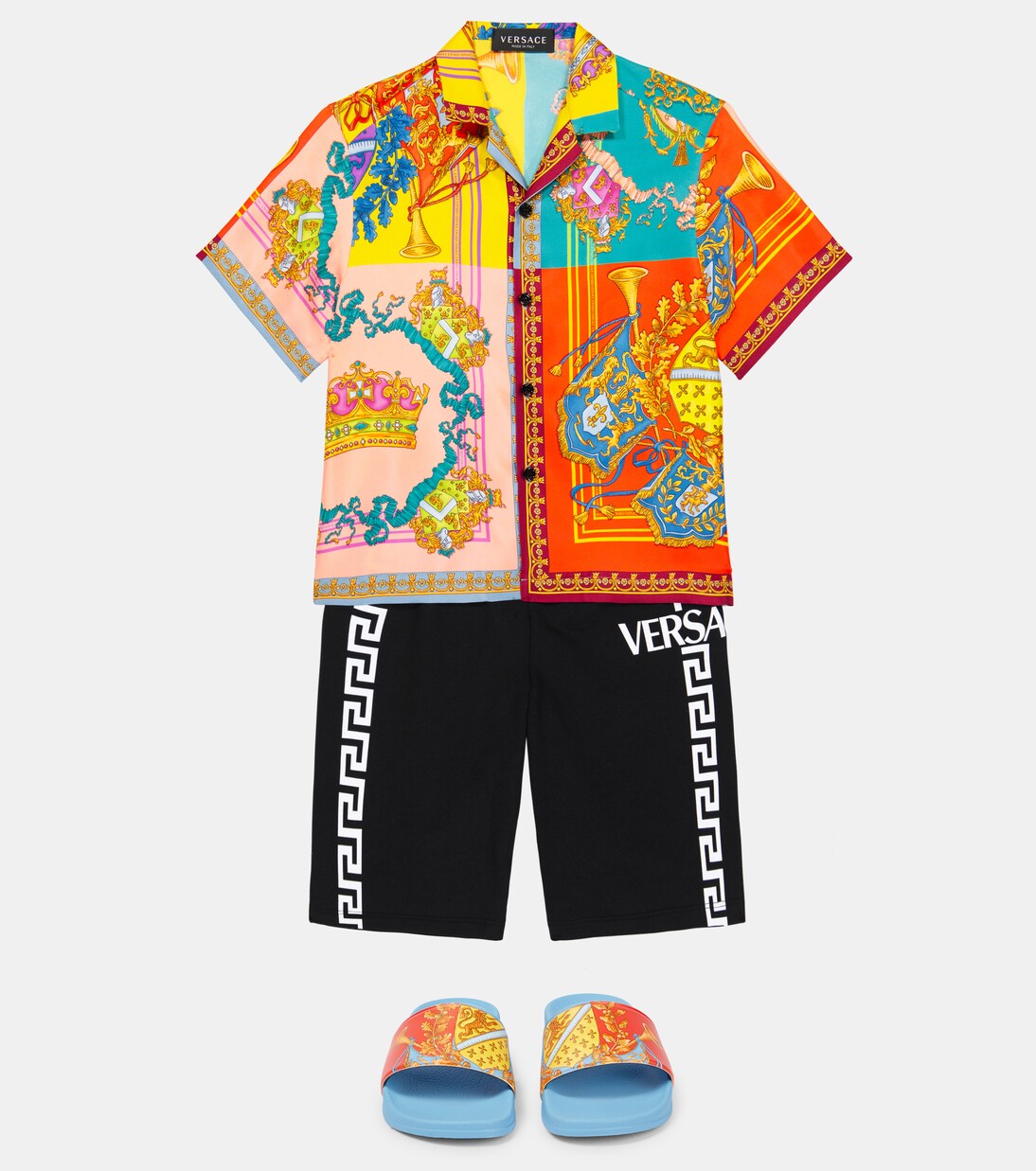 Royal Rebellion printed rubber slides | Versace Kids