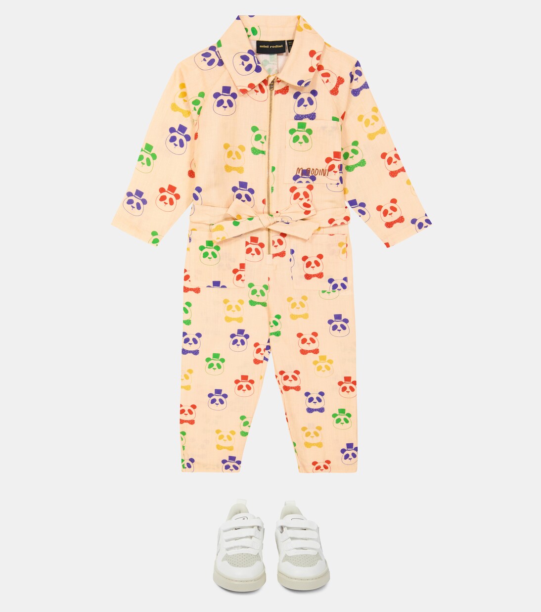 Printed linen and cotton jumpsuit | Mini Rodini