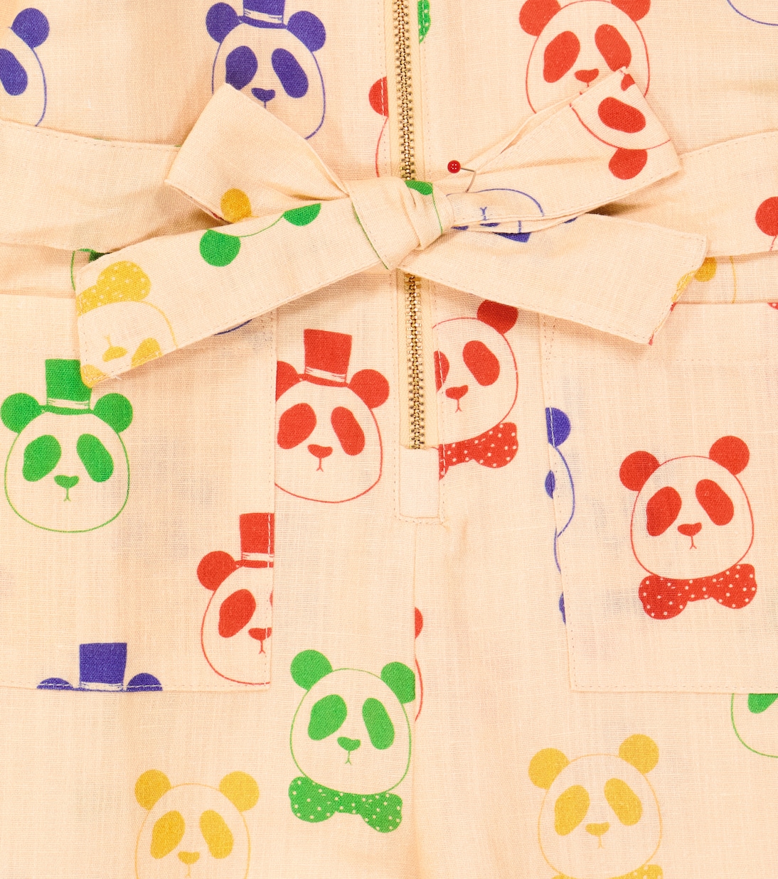 Printed linen and cotton jumpsuit | Mini Rodini