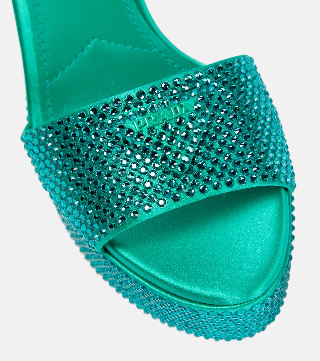 Embellished satin platform sandals | Prada