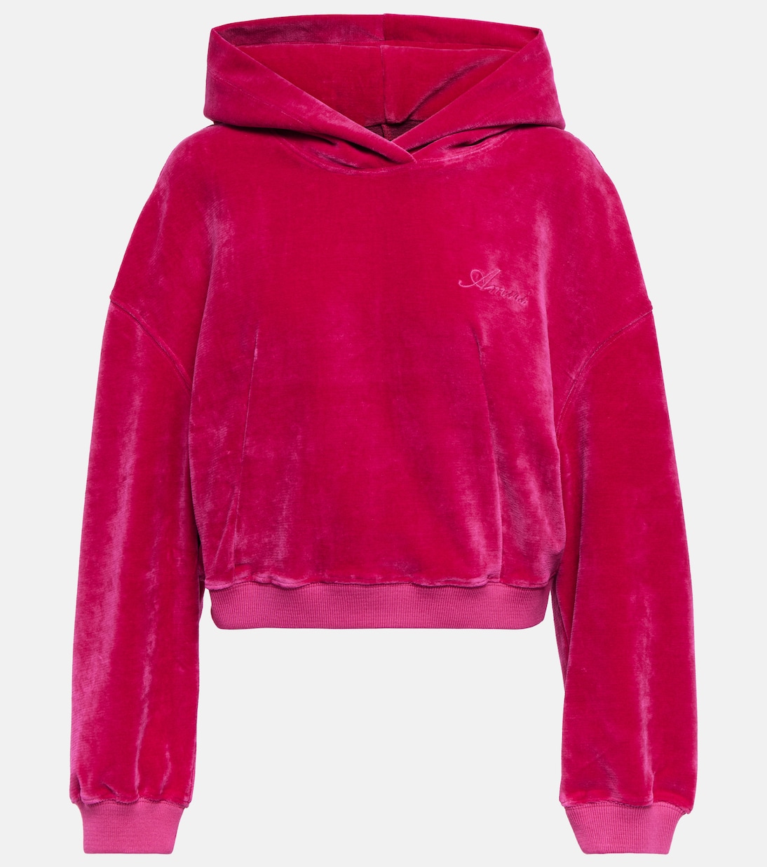 Cropped velour hoodie | Amiri