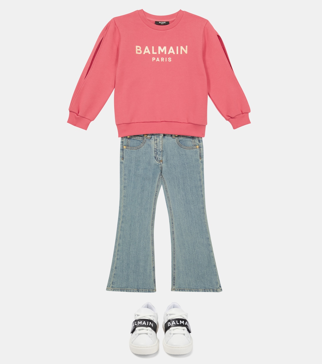 Logo cotton sweatshirt | Balmain Kids
