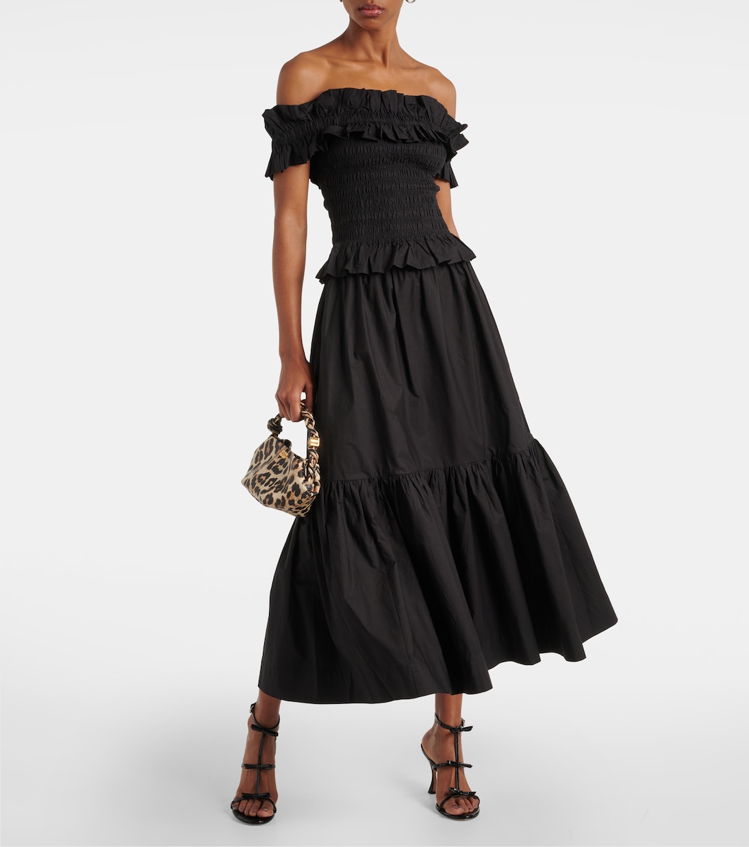 Midirock aus Baumwollpopeline | Ganni