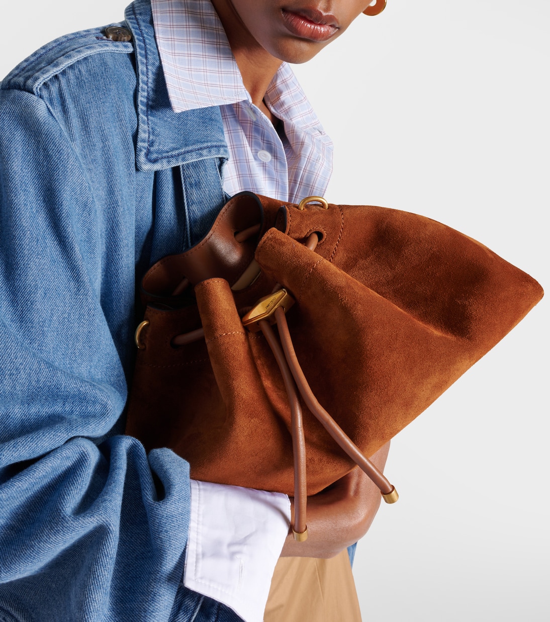 Sac seau Cinch M en daim | Jimmy Choo