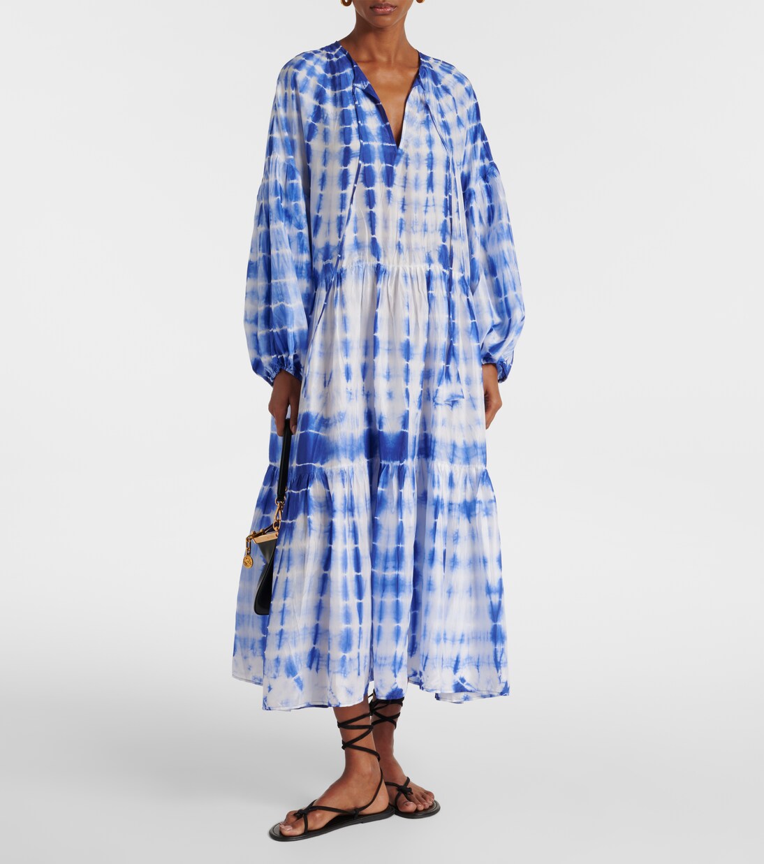 Robe midi Amelia tie & dye en soie | Anna Kosturova
