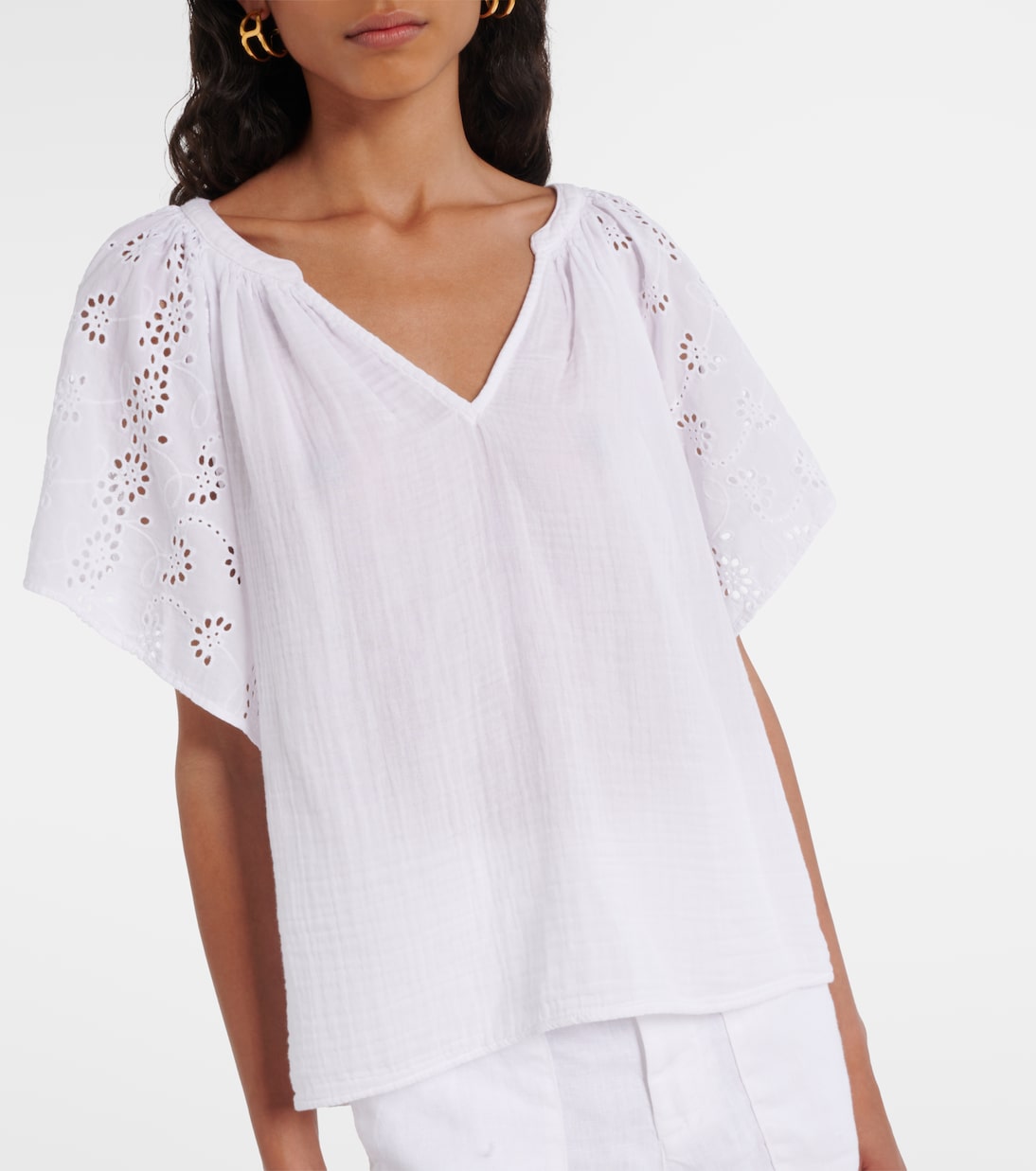 Besticktes Top Tish aus Baumwolle | Velvet