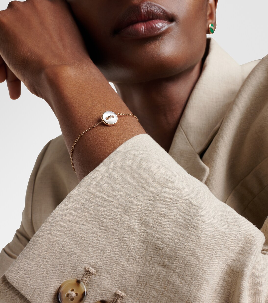 Pom Pom Dot 18kt rose gold chain bracelet with gemstones | Pomellato