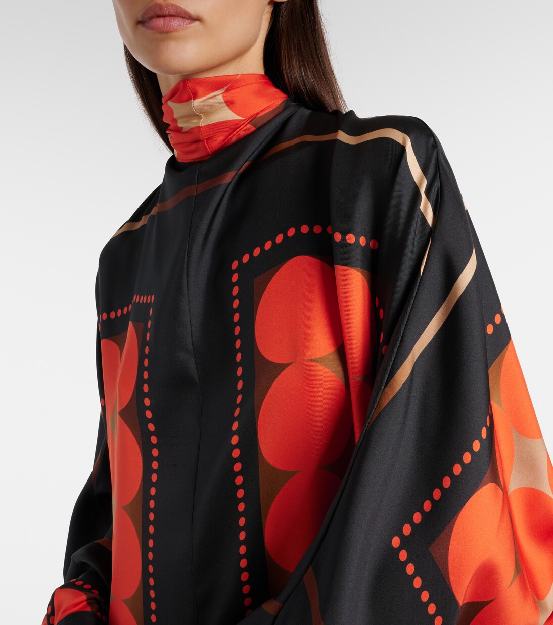 Robe longue Lexi imprimée en soie | Khaite