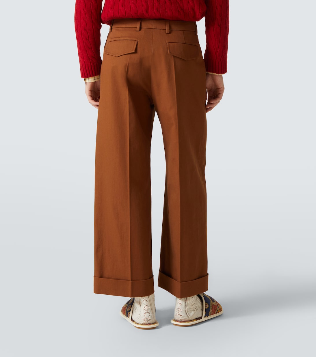 Cropped cotton gabardine wide-leg pants | Valentino