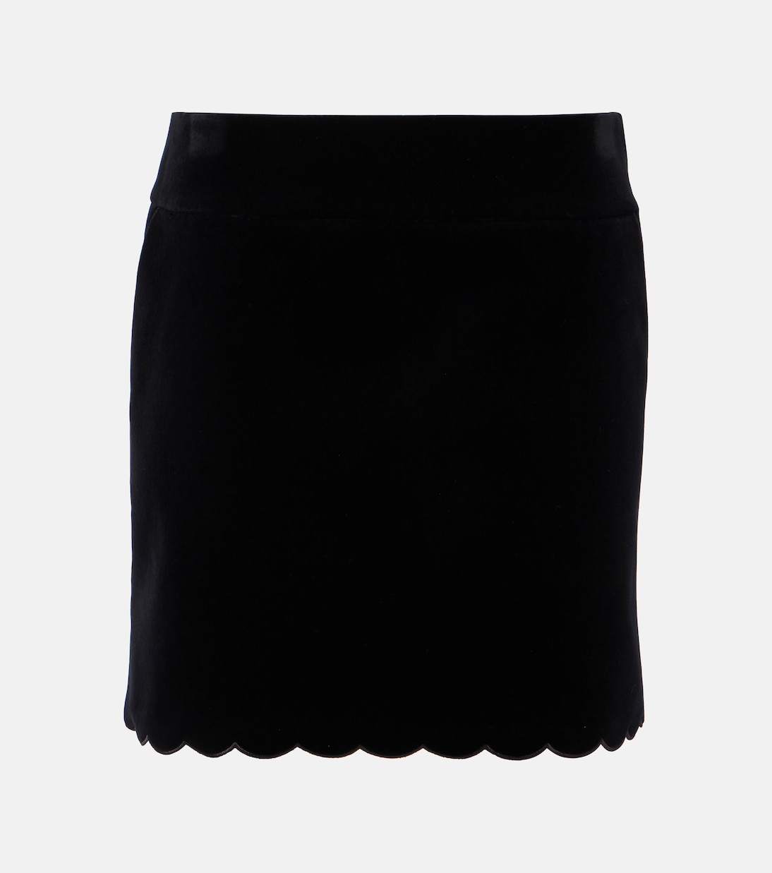 Scalloped cotton velvet miniskirt | Chloé