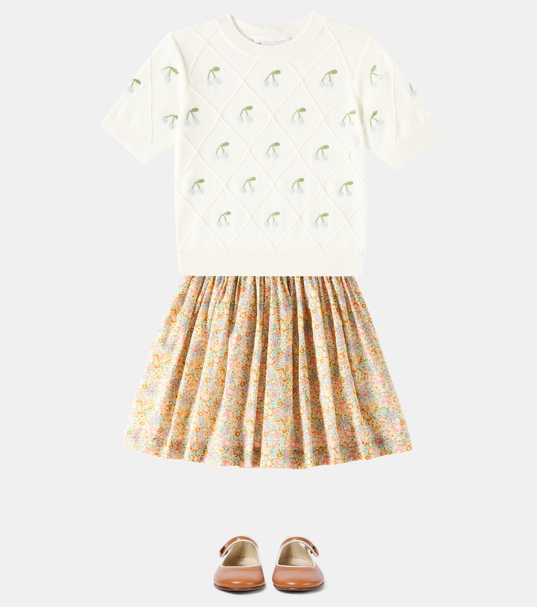 Suzon floral cotton skirt | Bonpoint