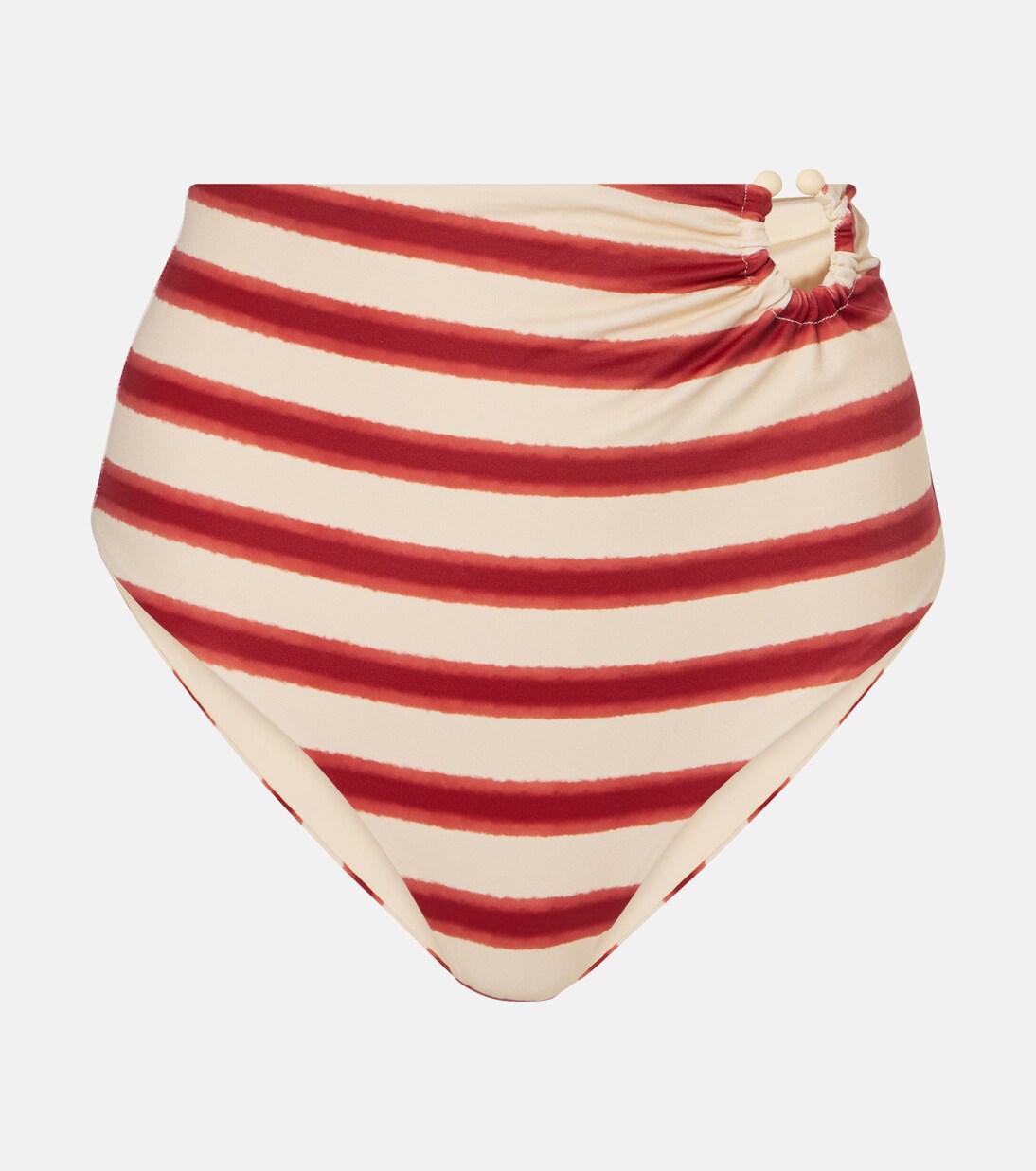 Striped high-rise bikini bottoms | Johanna Ortiz