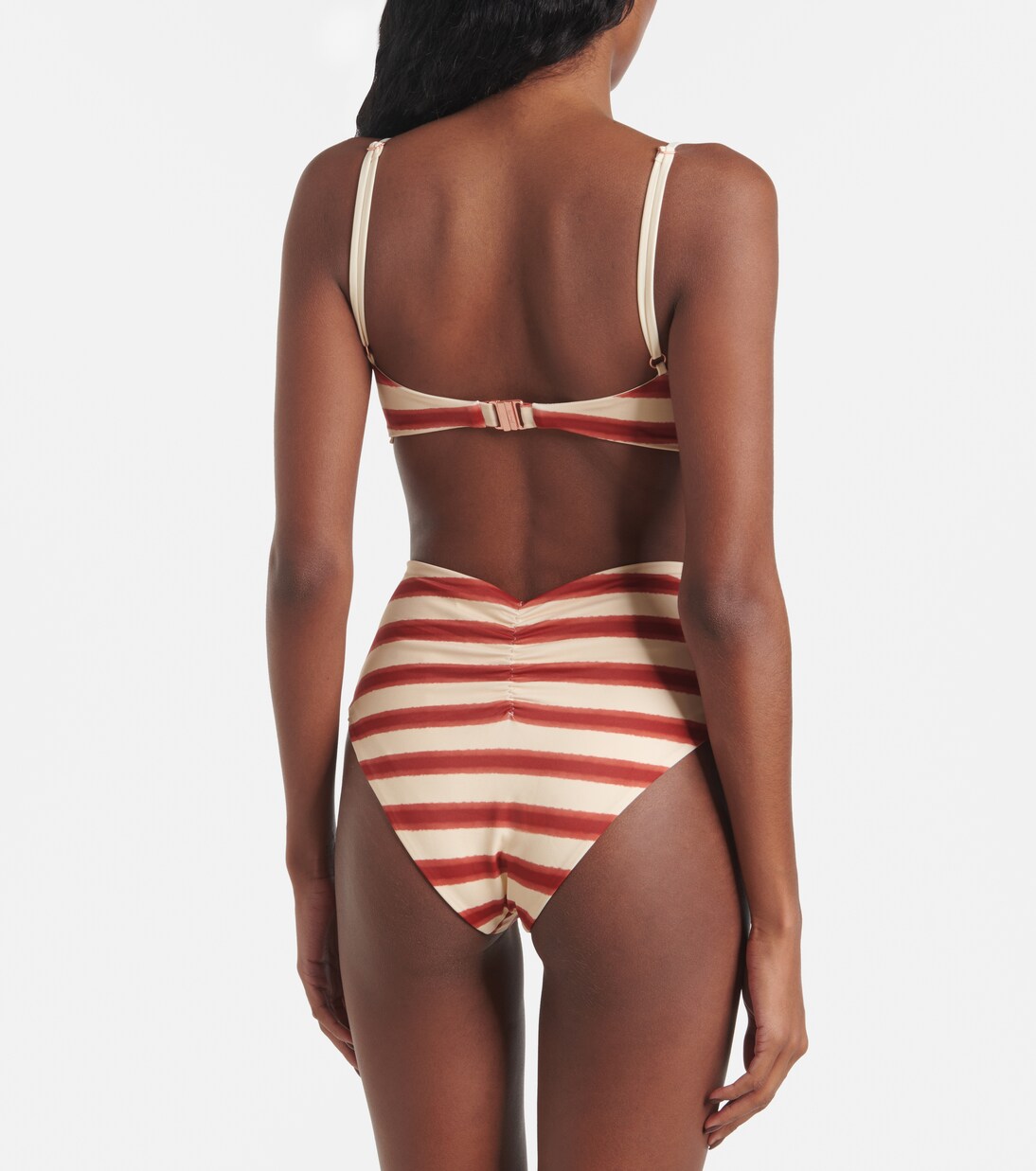 Striped high-rise bikini bottoms | Johanna Ortiz