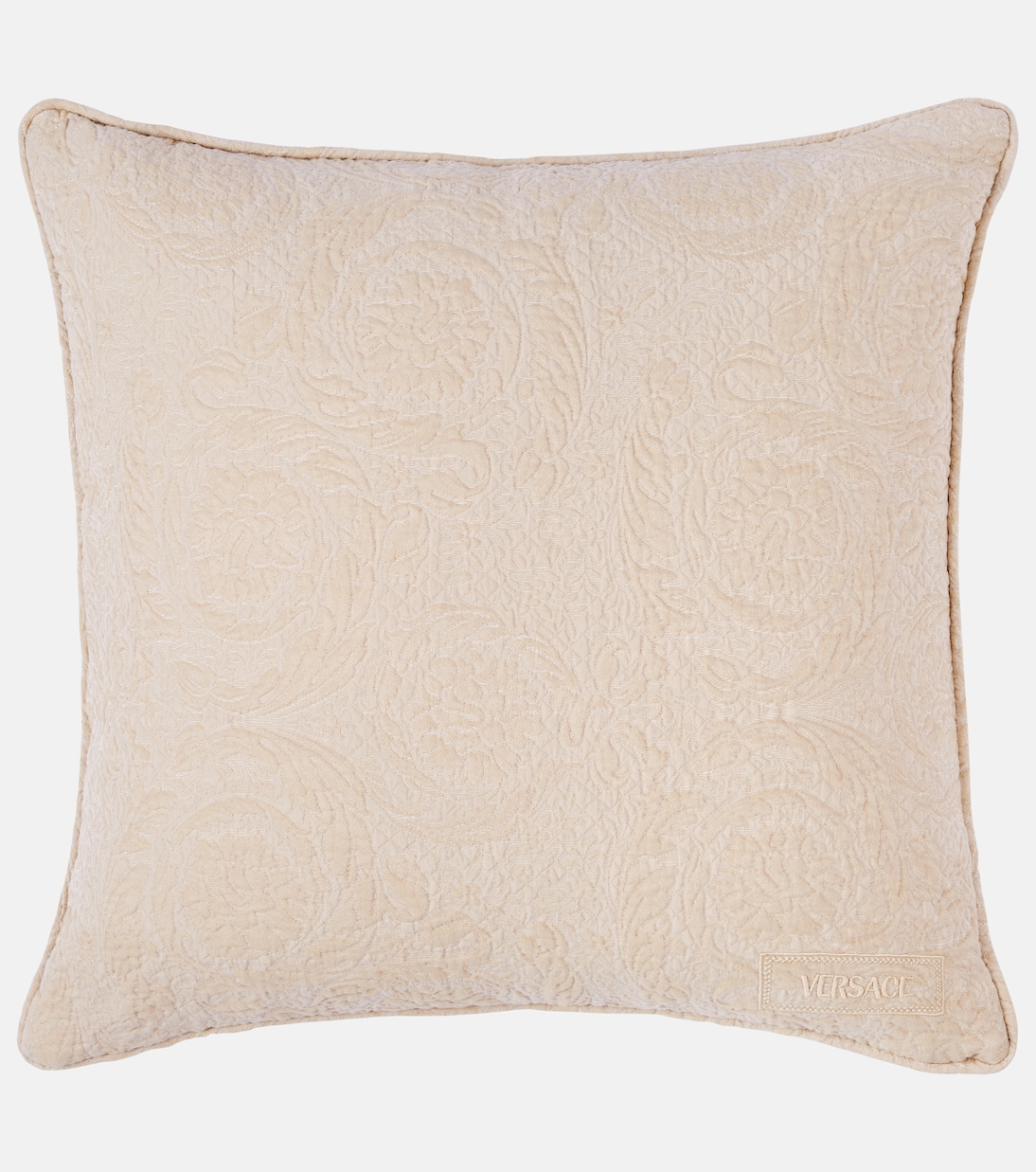Barocco embroidered cotton-blend cushion | Versace Home