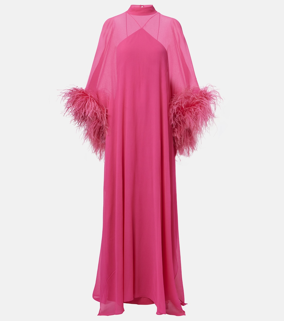 Penelope feather-trimmed silk kaftan | Taller Marmo
