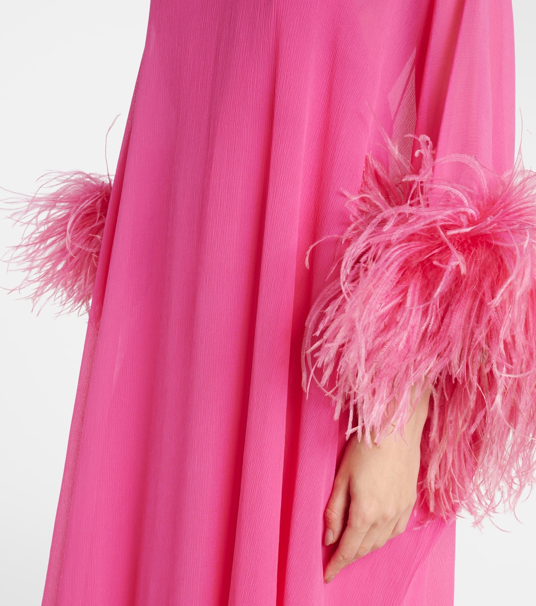 Penelope feather-trimmed silk kaftan | Taller Marmo