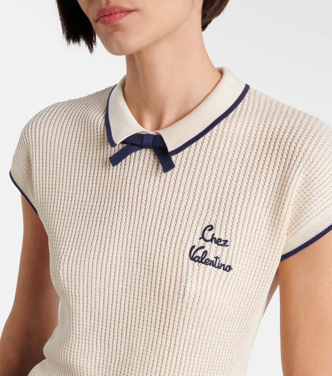 Chez Valentino cotton-blend top | Valentino