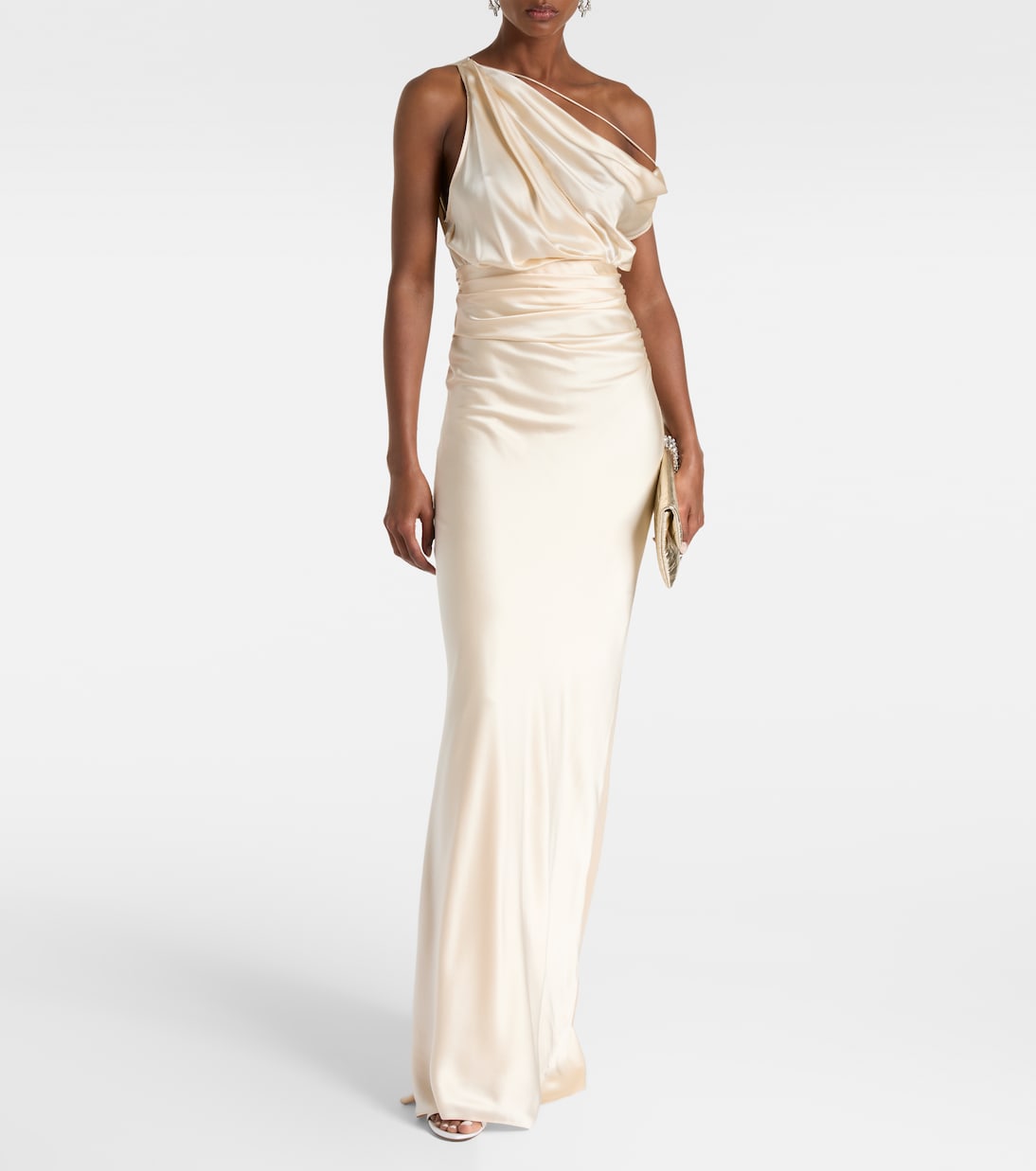 Draped silk satin gown | The Sei