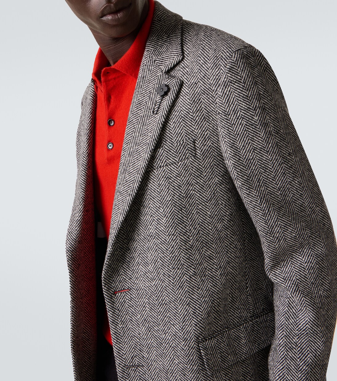 Abrigo de tweed de lana virgen espigado | Lardini