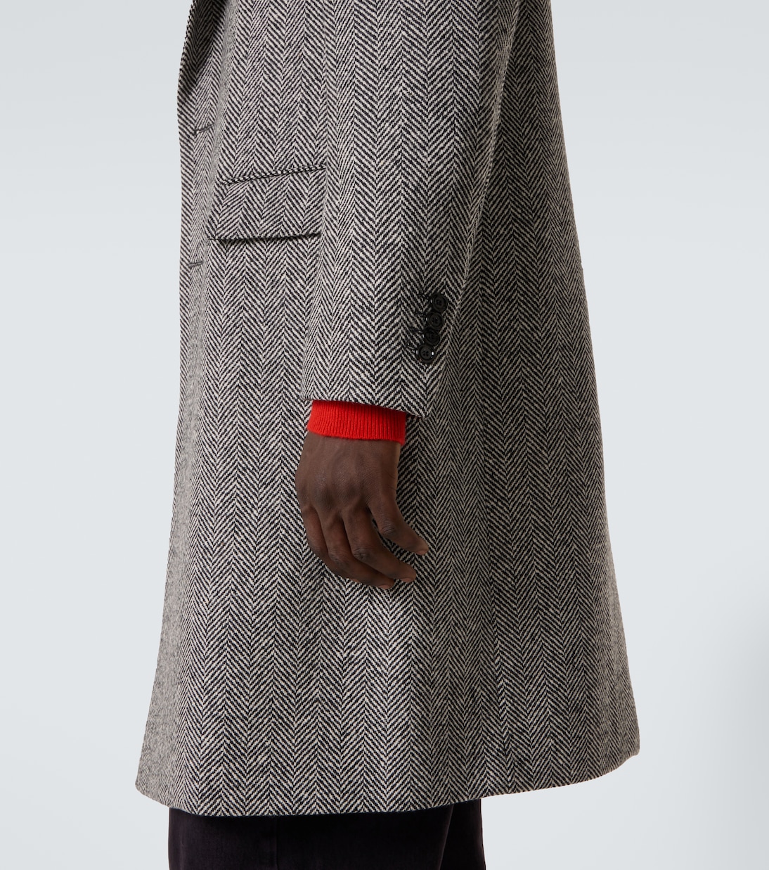 Abrigo de tweed de lana virgen espigado | Lardini