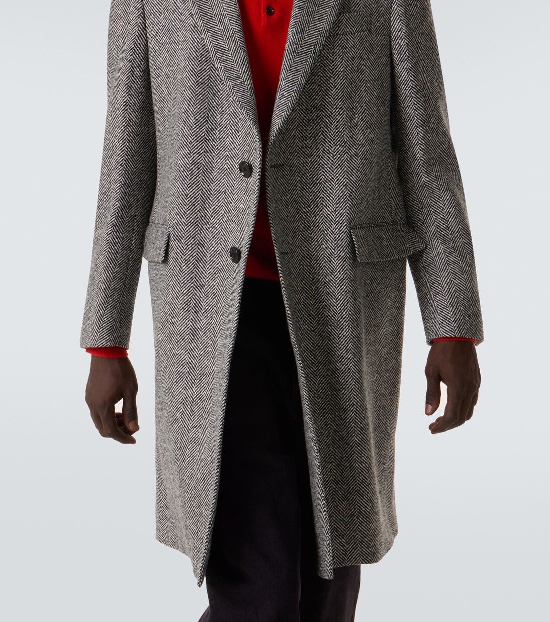 Abrigo de tweed de lana virgen espigado | Lardini