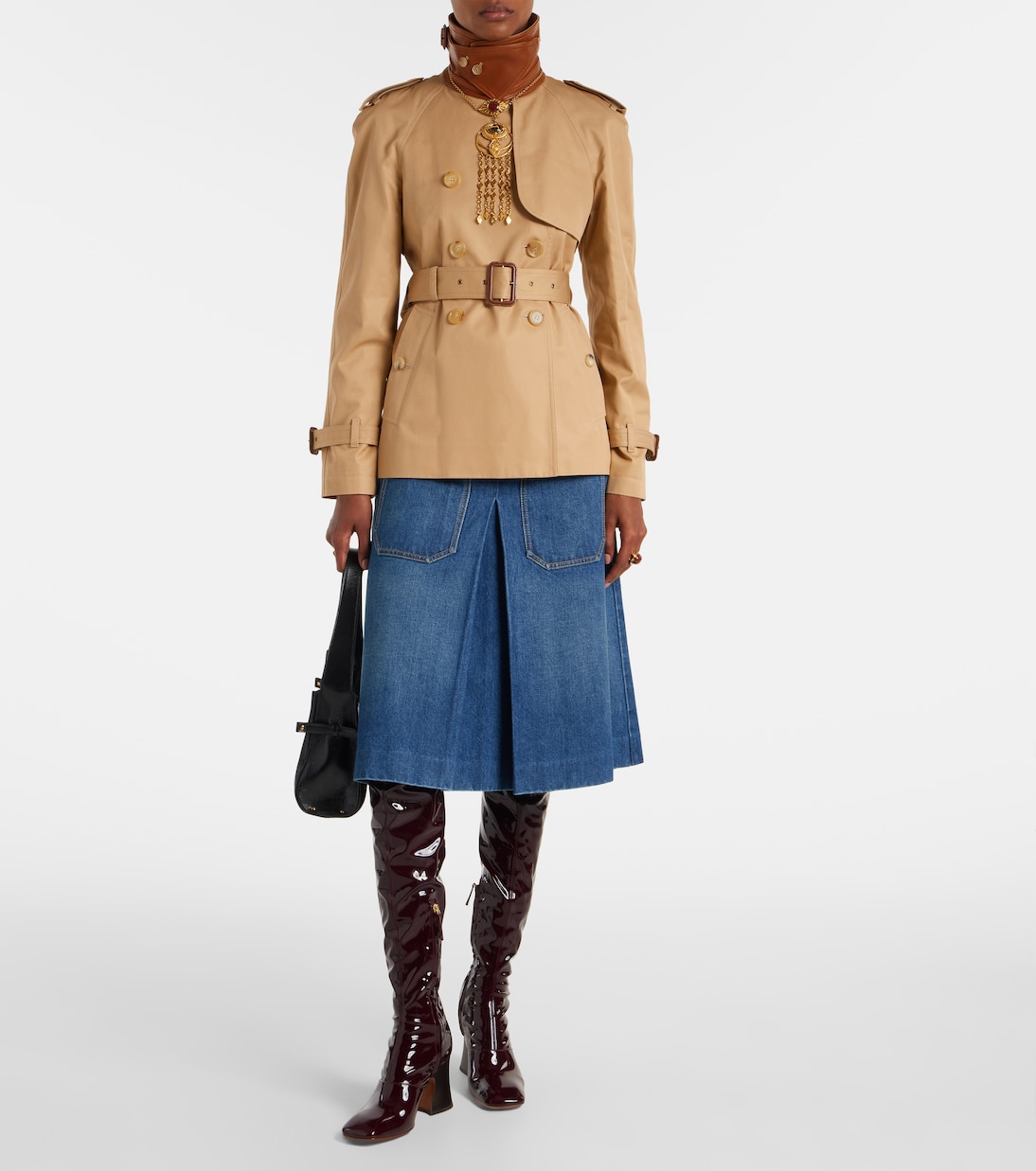 Cropped-Trenchcoat aus Baumwoll-Gabardine | Chloé