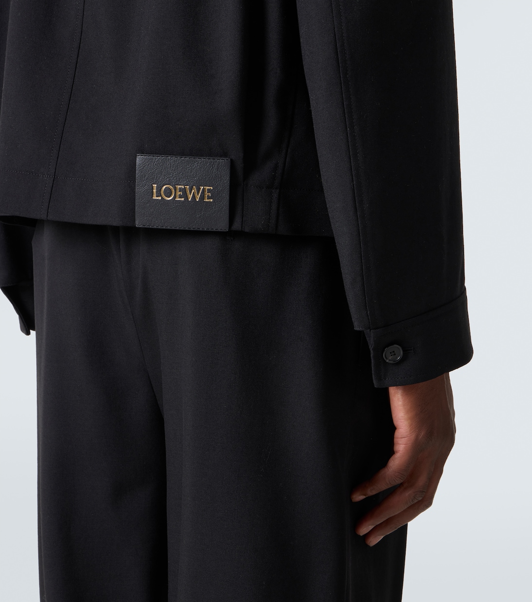 Belted leather-trimmed wool blouson | Loewe