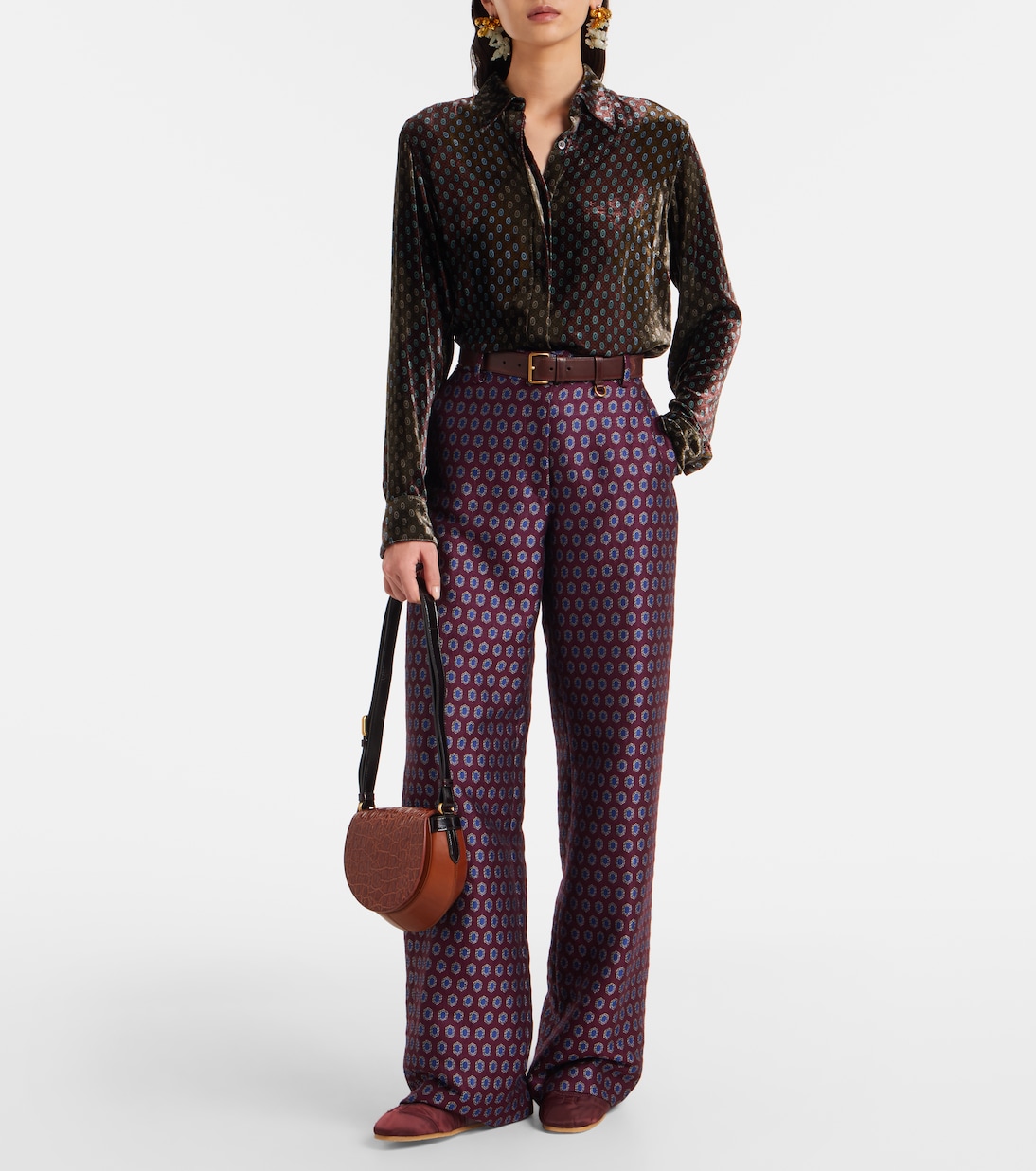 Croc-effect leather crossbody bag | Dries Van Noten